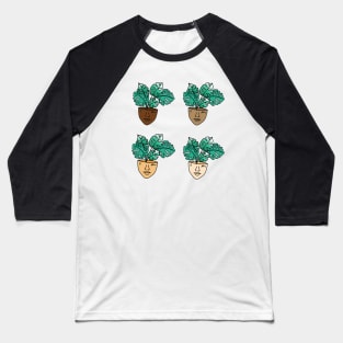 Multicultural Monstera Baseball T-Shirt